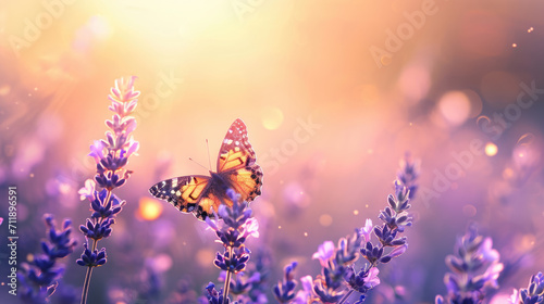 Summer Beauty: Lavender Field and Butterflies © B & G Media