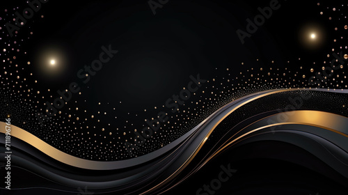 Elegant black background with shimmering light accents