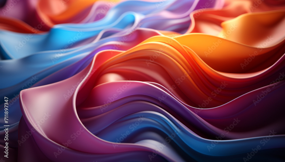 Abstract multi colored backdrop with a smooth purple wave pattern generated by AI Abstract multi colored backdrop with a smooth purple wave pattern generated by AI