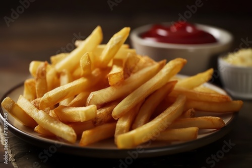 french fries and ketchup