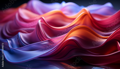 Abstract backdrop with smooth, flowing wave pattern in multi colored design generated by AI