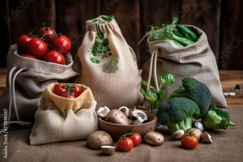 fresh vegetables on a bags white background