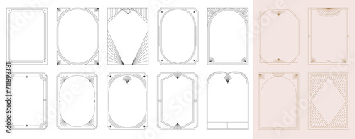 Art Deco frames minimalist collection. Elegant luxury borders and frames, vector templates design