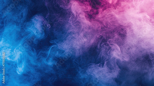 Abstract Blue and Pink Neon Smoke Clouds