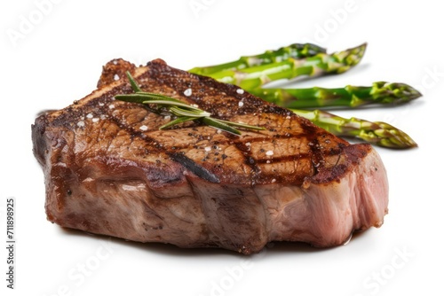 grilled steak on wood board