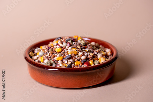 Assorted bird seed, feed for racing pigeons