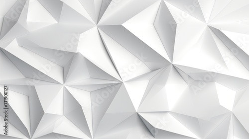 Futuristic Surface with Triangular Pyramids: Clean and Minimalistic White Polygonal 3D Background AI Generated