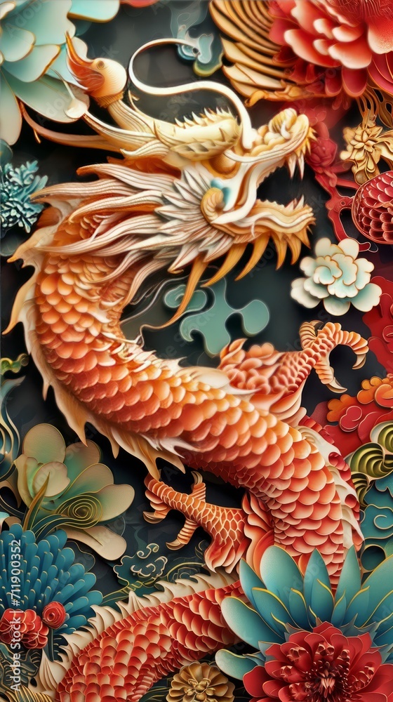 Happy chinese new year, year of the dragon zodiac sign Happy chinese new year, year of the dragon zodiac sign