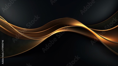 Luxurious Background with Wavy Gold Line Elements AI Generated