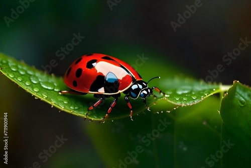 ladybug on leaf Generated with AI.