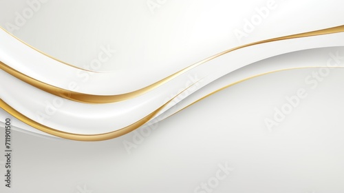 Luxury White Background with Golden Line Element AI Generated