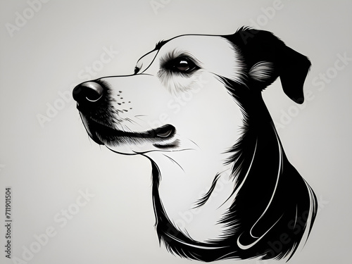 black and white dog