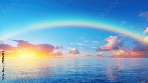sky blue rainbow background illustration water sea, nature abstract, texture light sky blue rainbow background © vectorwin
