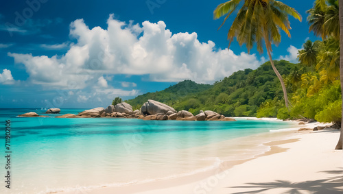 Magnificent sunny beach in Seychelles © tanya78