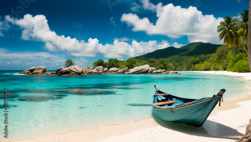 Magnificent sunny beach in Seychelles