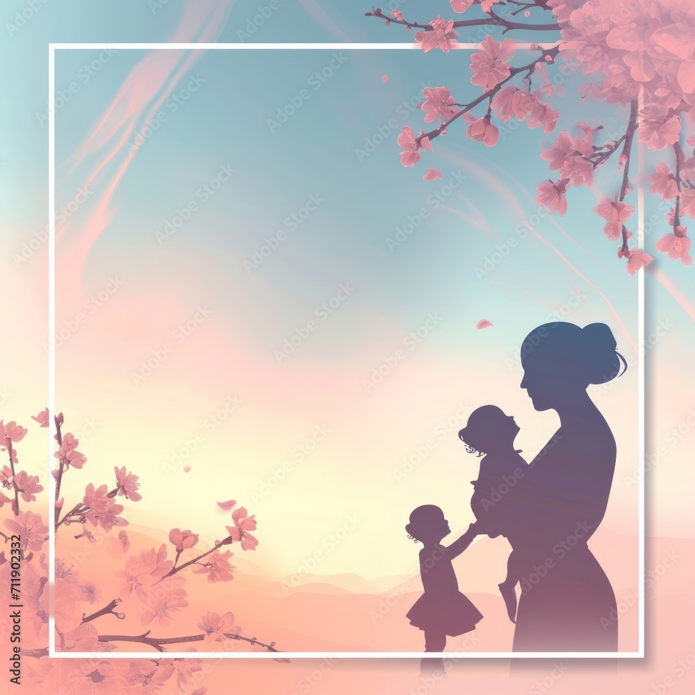 Happy mother standing next to his young daughter. Happy Mother's Day. Happy mother standing next to his young daughter. Happy Mother's Day.