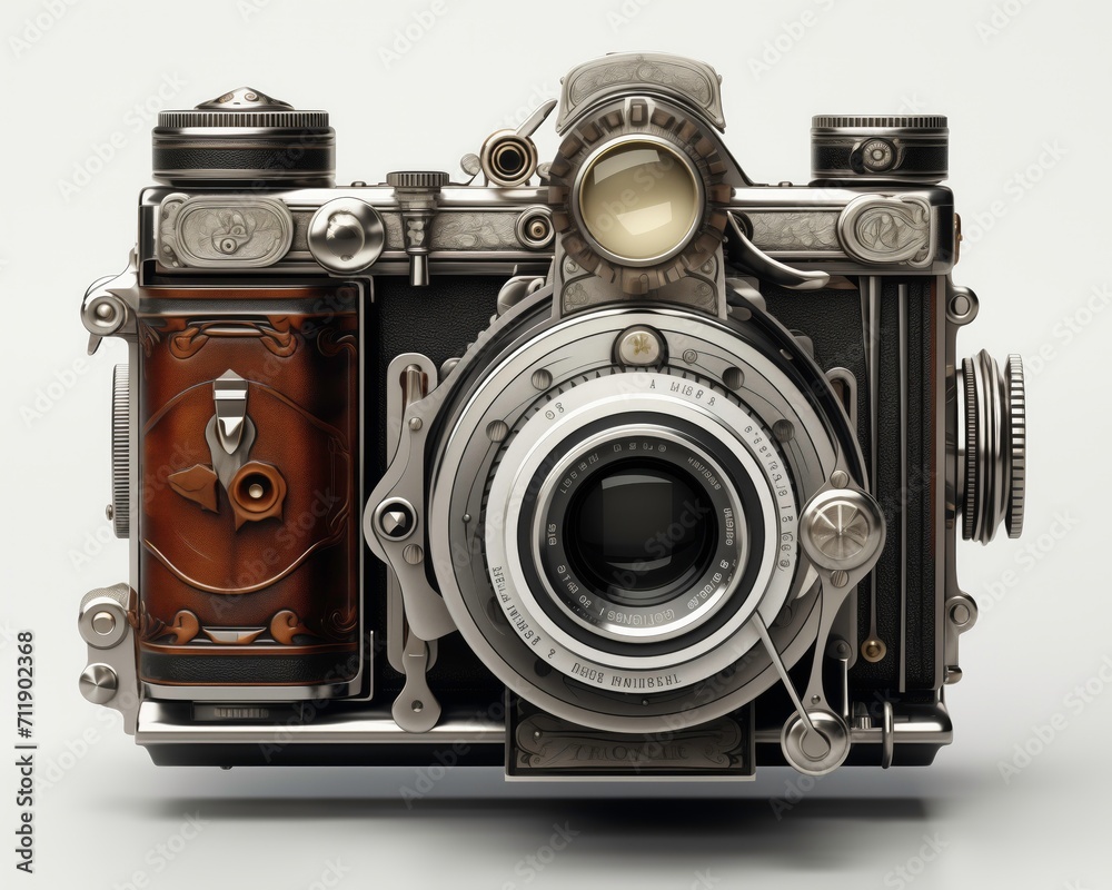 Retro antique vintage camera isolated on whiteRetro antique vintage camera isolated on white