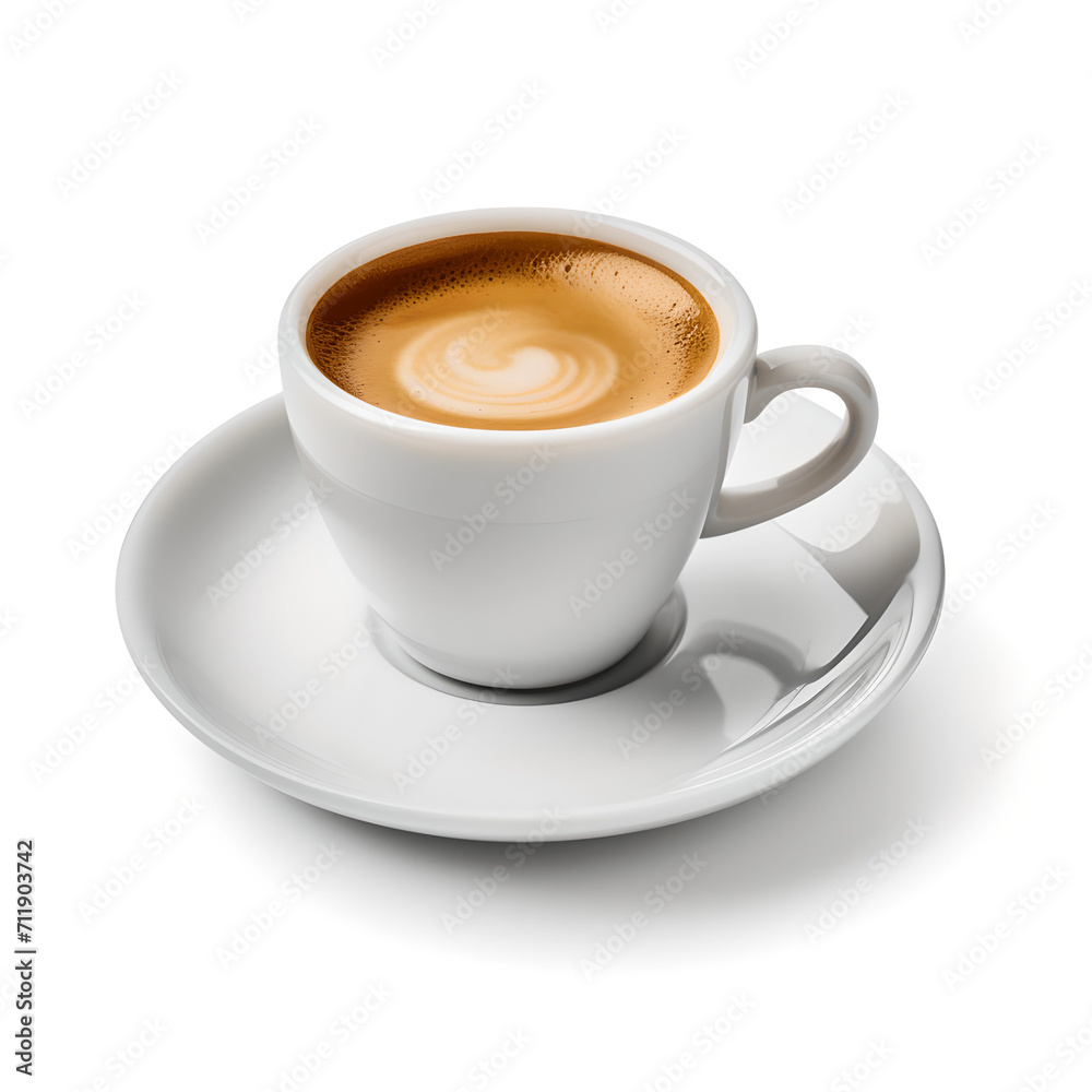white cup of espresso with creme from the side white cup of espresso with creme from the side