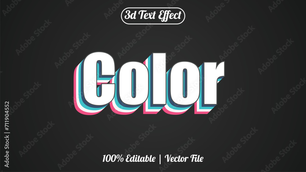 Fototapeta premium Fully Editable Text Effect Style color eps vector with black background
