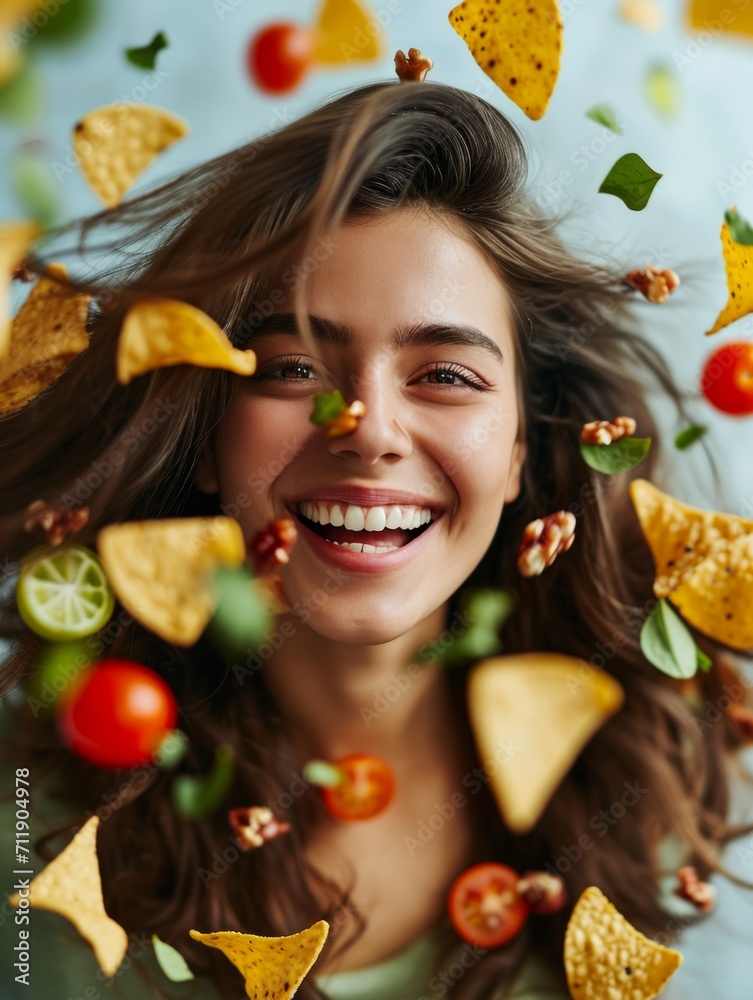 Tortilla Chips and Guacamole and A woman
