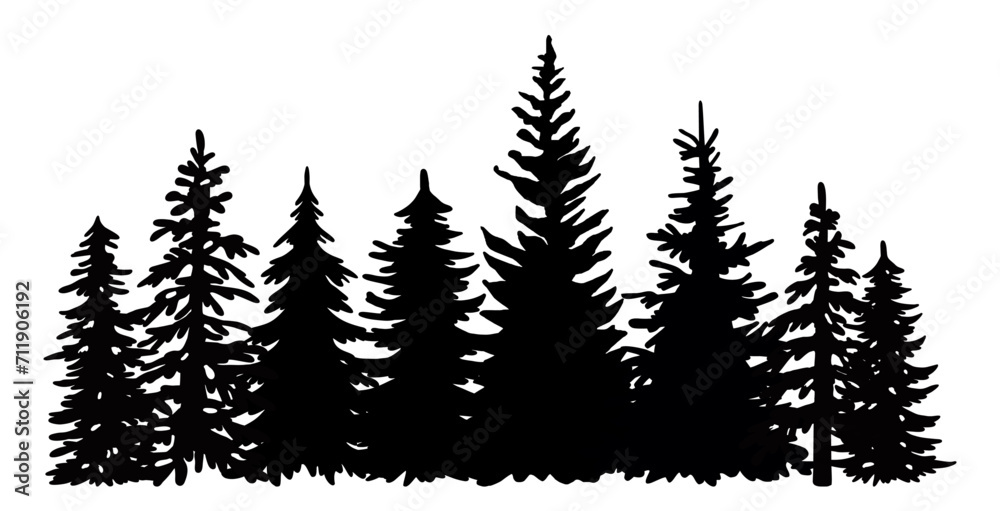 Naklejka premium Christmas tree silhouette