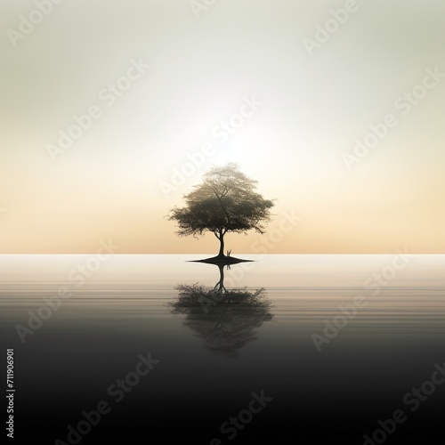 Solitary Tree in the Middle of the Ocean