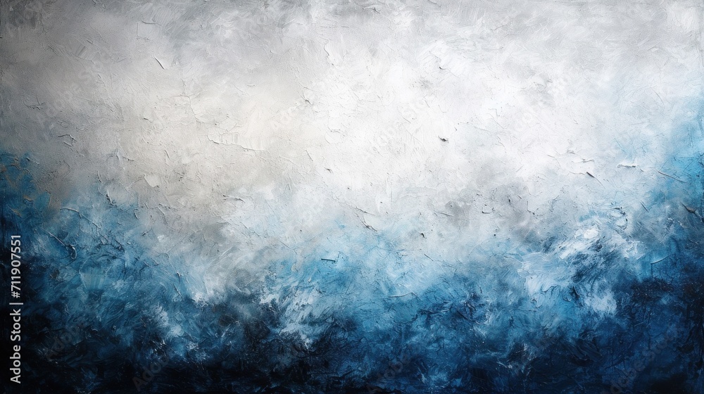textured blue acrylic background, A grey and blue acrylic texture merges on canvas, like a moody sky in an abstract painting.. - obrazy, fototapety, plakaty 