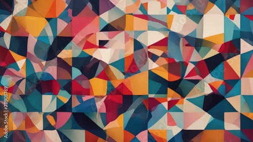 abstract artwork in color geometric-minimalist pattern texture in the style of Wassily Kandinsky.Ai generative photo