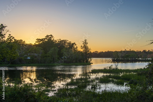 Dog River near Mobile  Alabama  at sunset