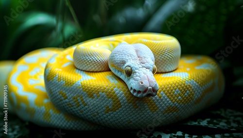 albino yellow python photo