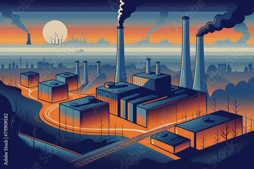Tejido Urbano Envenenado: Paisaje Vectorial Revelador de la Polución