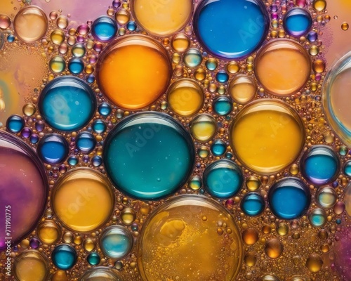 Oil and Water Abstract Bubbles