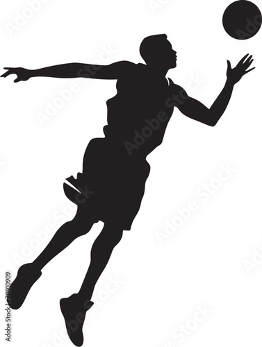 Rim Rapture Basketball Player Dunk Icon in Vector Euphoria 