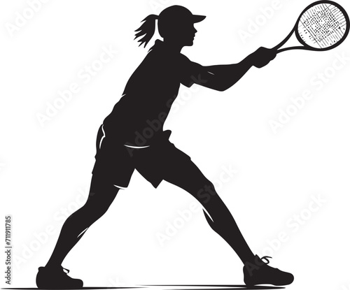 Dynamic Dasher Womens Tennis Vector Logo Design 