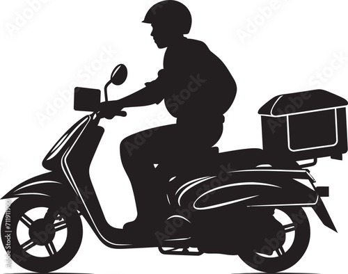 Rapid Munch Messenger Vector Logo for Scooter Food Drop offs 