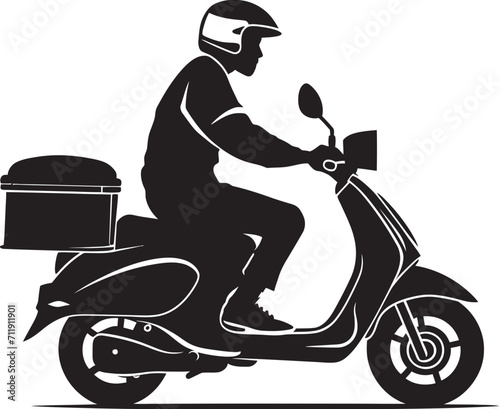 Scoot n Serve Speedster Vector Design for Scooter Food Delivery 