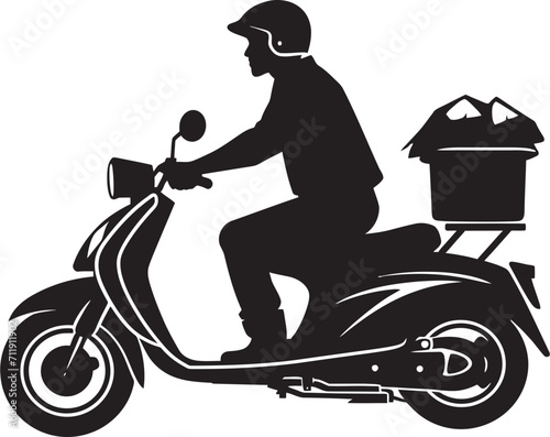 Urban Dash Diner Speedy Vector Logo for Scooter Food Delivery 