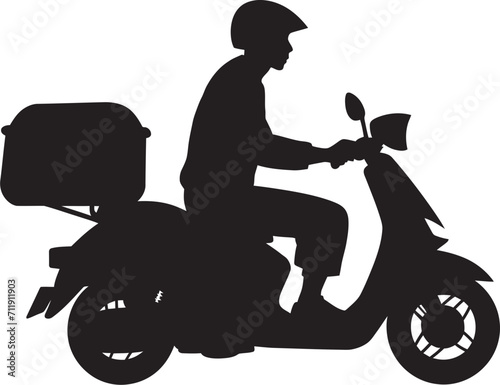 Urban Munch Rider Scooter Delivery Man Vector Icon 