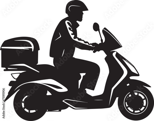 Scoot n Savor Sprinter Iconic Vector for Quick Food Drop offs 