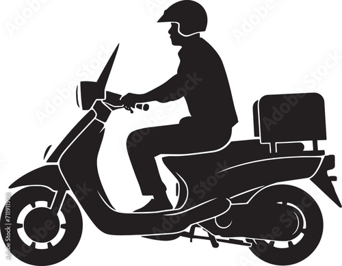 Speedy Bites Express Vector Logo for Scooter Food Delivery Icon 