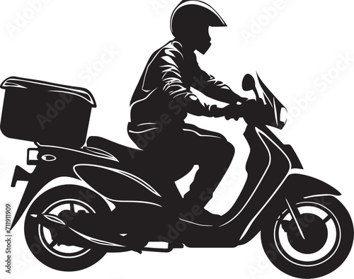 Speedy Delights Dash Scooter Man Vector Logo for Rapid Food Delivery 