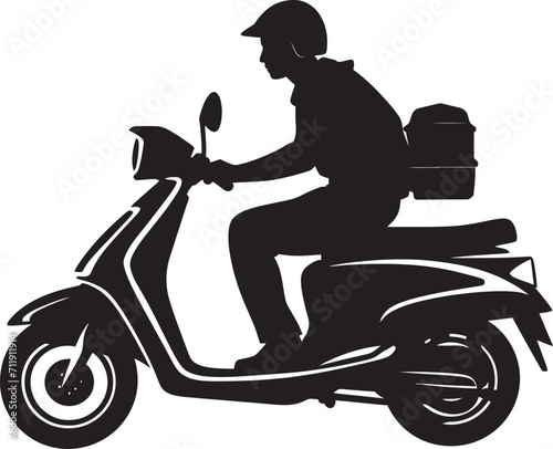 Urban Dash Diner Vector Logo for Swift Scooter Food Delivery 