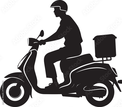 Street Feast Fleet Vector Logo Design for Scooter Food Delivery 