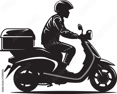 Express Eateries Glide Vector Design for Scooter Food Delivery 