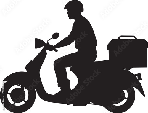 Rapid Munch Messenger Scooter Icon for Speedy Food Delivery Services 