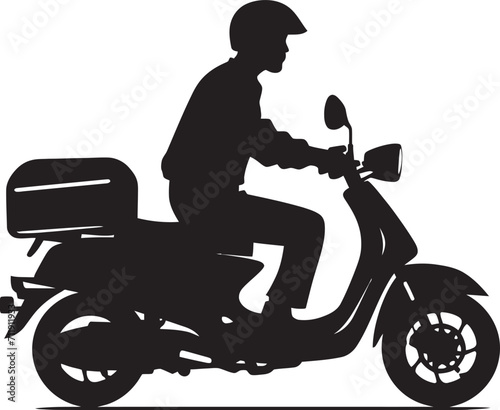 On the Go Gourmet Glide Vector Design for Swift Food Delivery on Scooter 