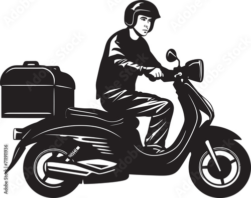 Quick Byte Courier Scooter Man Icon for Swift Food Drop offs 