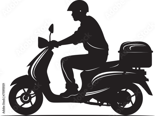 Street Feast Fleet Vector Logo Design for Scooter Food Delivery 