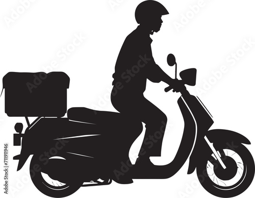 Quick Byte Courier Scooter Man Icon for Speedy Food Drop offs 