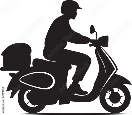 Urban Flavor Express Vector Logo Design for Scooter Food Delivery 
